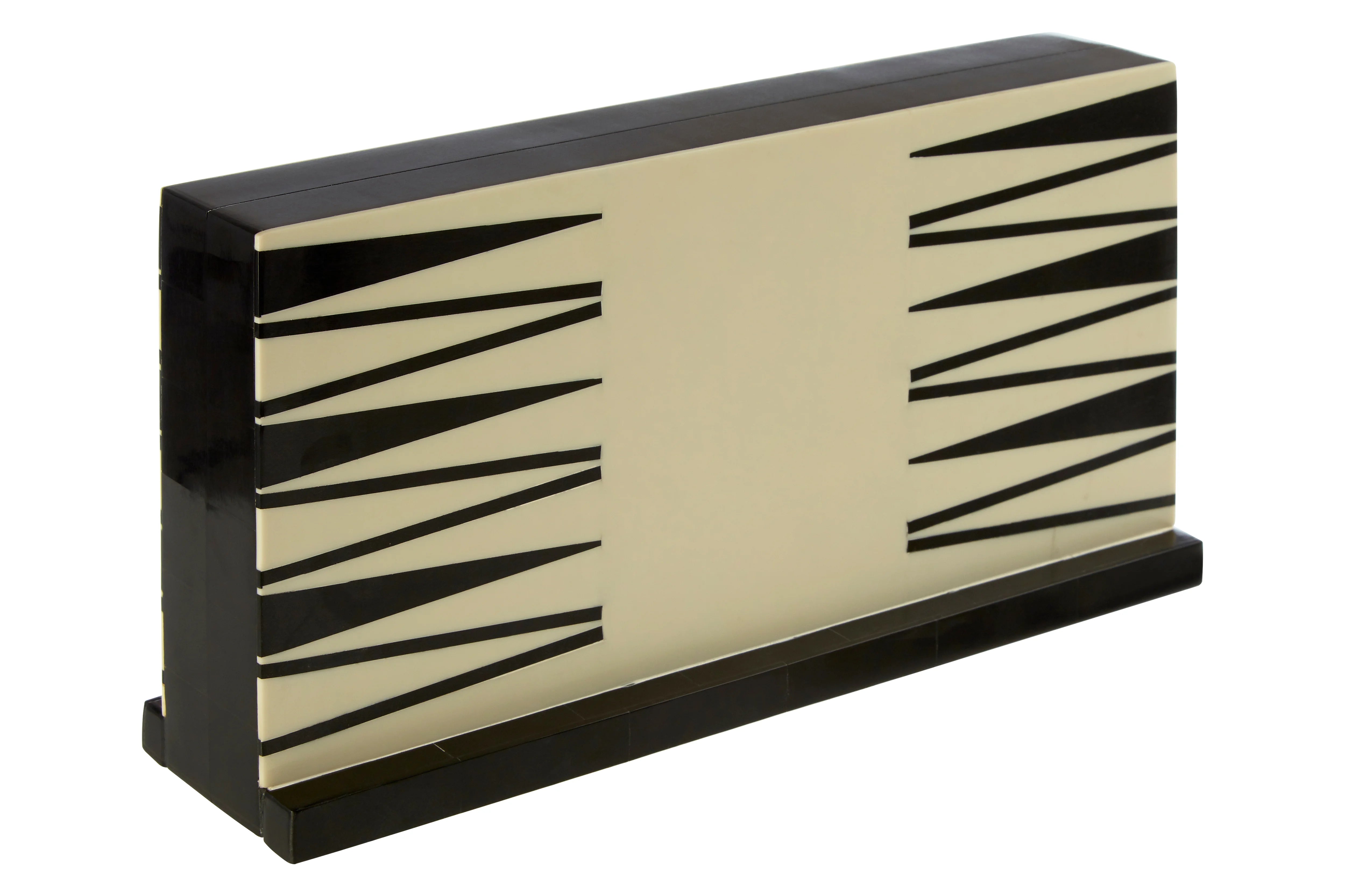 Terrence Games Black & White Foldable Backgammon Set